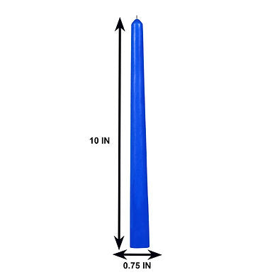 Parkash Candles Unscented Dripless Taper Candles Set of 4 Paraffin Wax (Blue)