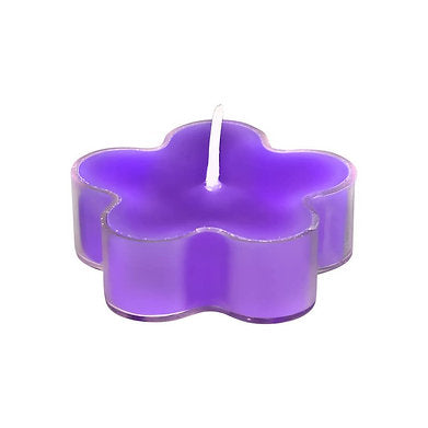 Scented Flowered Shaped Tealights for Home Decor | Set of 6 ((PURPLE - Lavender)