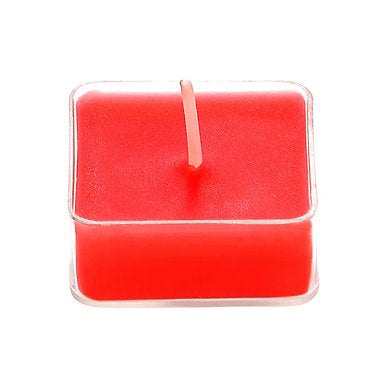 Scented Square Shaped Tealights Pack of 9 (Rose - RED)