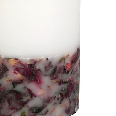 Set of 3 Fragrance Pillar Candles Marble Finish (White Rose Petals)