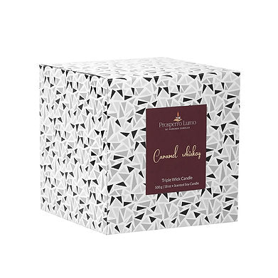 Scented Soy Wax Triple Wick Votive Jar Candle (CARAMEL WHISKEY)