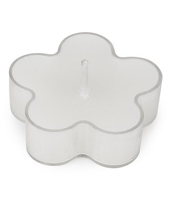 Scented Flowered Shaped Tealights for Home Decor | Set of 6 ((WHITE - Jasmine)