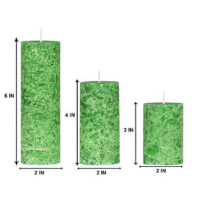 Set of 3 Fragrance Pillar Candles Marble Finish (Lemon Grass Fragrance)