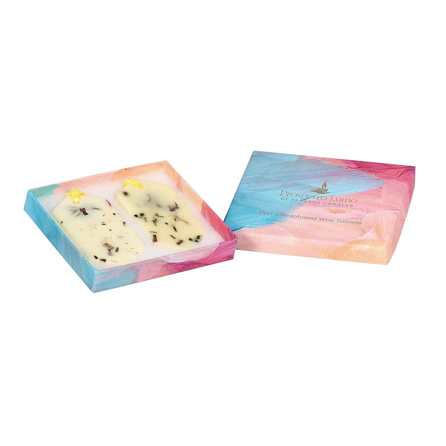 Prosperro Lumo by Parkash Candles Natural Beeswax Scented Wax Tablets – Perfume-Infused Hanging Air Fresheners for Wardrobe, Drawer & Home Décor – Set of 2 | Botanical Design |