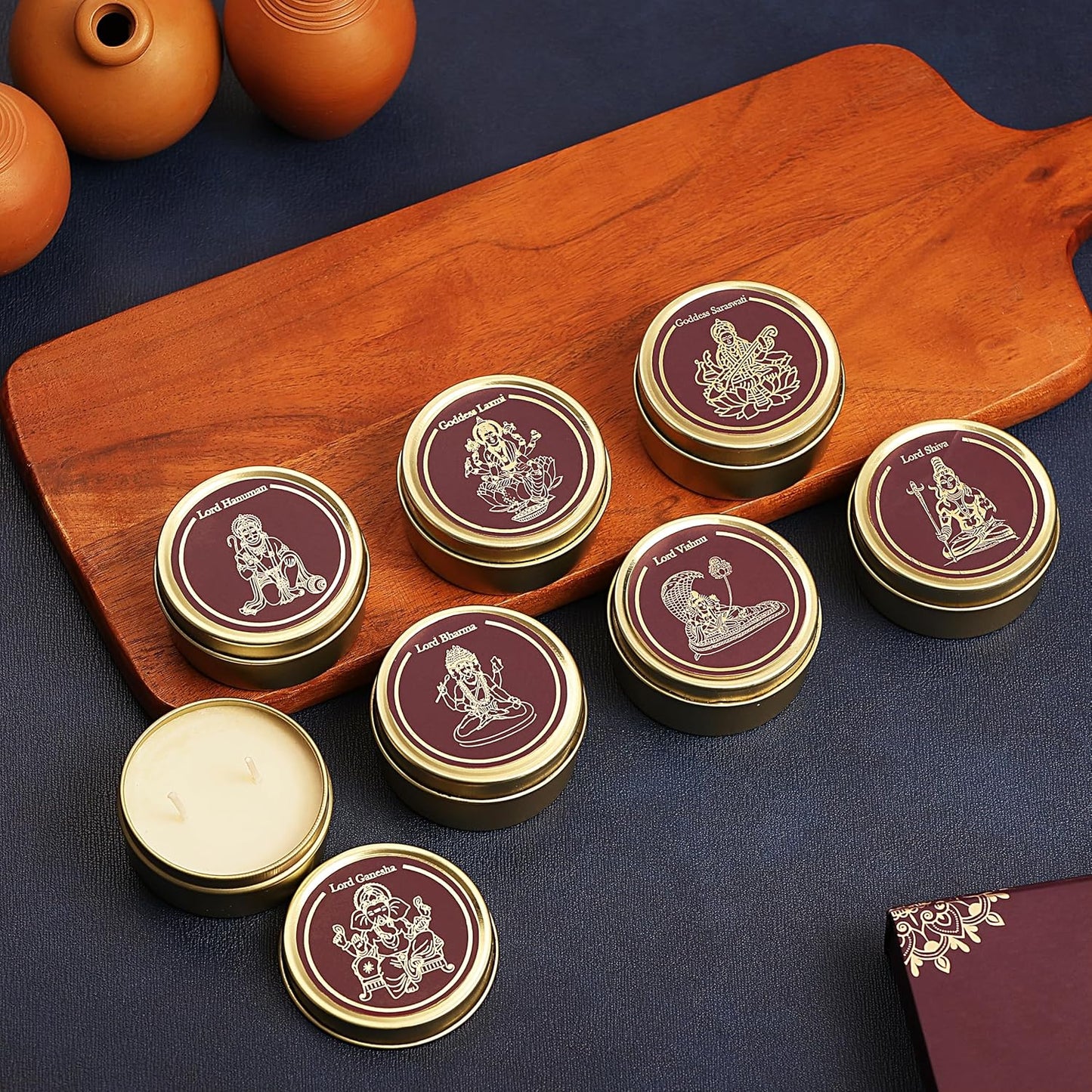PROSPERRO LUMO by Parkash Candles Luxury 7 God Premium Fragrances Candle Set || Dual Wick || PANCHAMRIT || KUMKUMADI || MOGRA || BAKHOOR || VIBHUTI || Kesar Chandan || Clove & Cedar