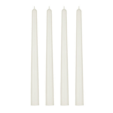 Unscented Dripless Taper Candles 10 Inch x 0.75 Inch Ram Mandir Candle White