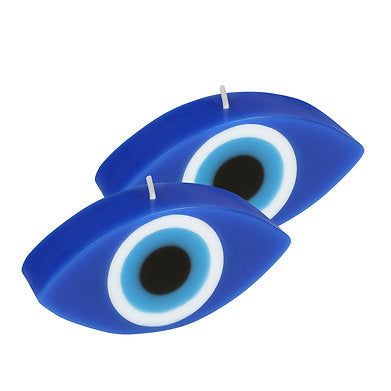 Parkash Candles Blue Evil Eye Candle Gift Nazar Home Set of 2 (Evil Eye)