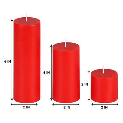 Parkash Candles Unscented Pillar Candles Set of 3 || 2x2, 2x4, 2x6 Inches ||