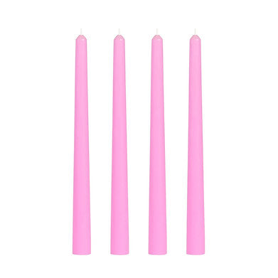 Parkash Candles Unscented Dripless Taper Candles Set of 4 Paraffin Wax (Pink)