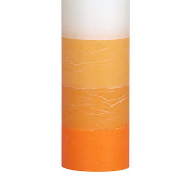 Set of 3 Fragrance Pillar Candles Shade Finish (Orange - Sandalwood)