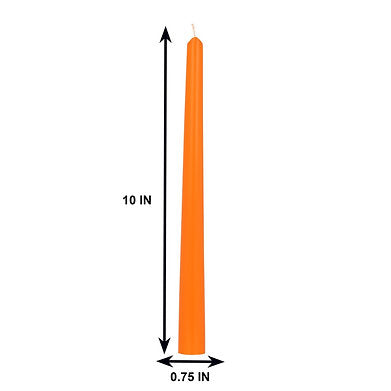Parkash Candles Unscented Dripless Taper Candles Set of 4 Paraffin Wax (Orange)