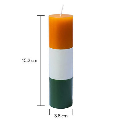 Trio Colour Candle , Unscented (Tricolor Pillar)