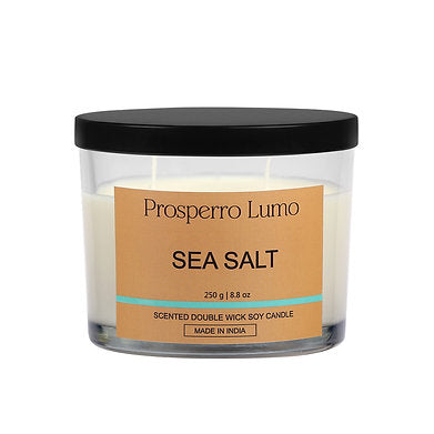 Premium Scented Soy Wax Aroma Therapy Dual Wick Votive Jar Candle (SEA SALT)