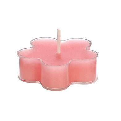 Scented Flowered Shaped Tealights for Home Decor | Set of 6 ((PINK - Rose)