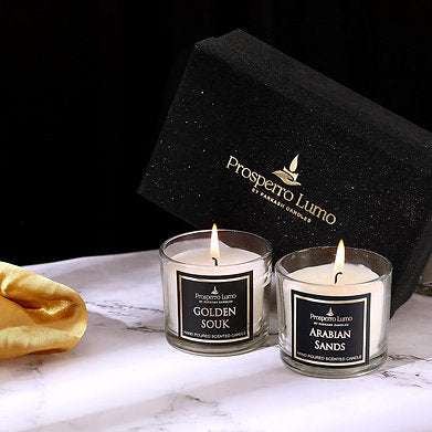 Soy Wax Scented Glass Set of 2 with Premium Fragrance Arabian Sands