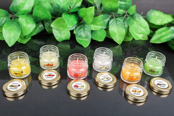 Scented Wax Mini Jar Candles (Set of 6)