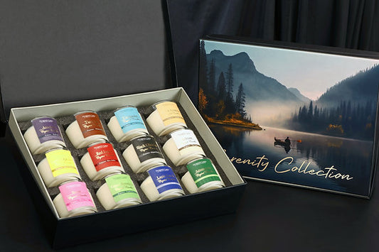 Luxury Serenity Collection Scented Crystal Jar Premium Candle Set of 12