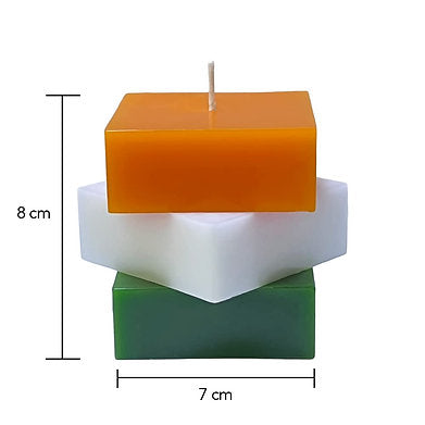 Trio Colour Candle , Unscented (Tricolor Fancy Pillar)