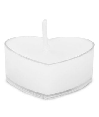 Scented Heart Shaped Tealights for Home Decor | Set of 10 (White - Jasmine)