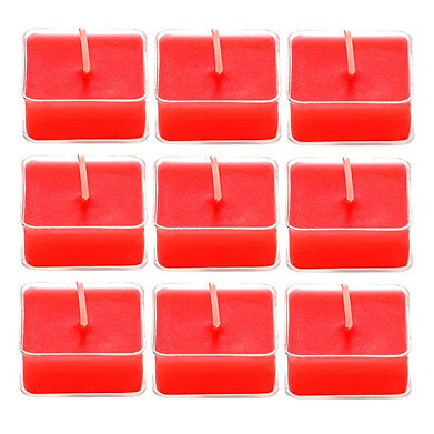 Scented Square Shaped Tealights Pack of 9 (Rose - RED)