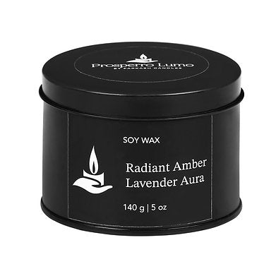 Scented Soy Wax Crystal Jar Candle 140 gm 25-30 Hrs (RADIANT AMBER LAVENDER AURA