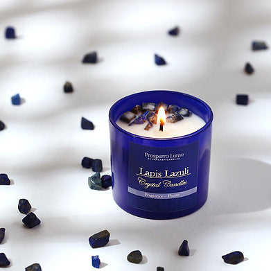 Premium Crystal Glass Soy Wax Candle Home Décor Amber Lavender (Peony)