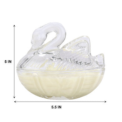 Premium Glass Swan Soy Wax Scented Candle Home Décor English Blush