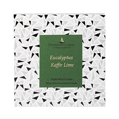 Scented Soy Wax Triple Wick Votive Jar Candle (Eucalyptus Kaffir Lime)