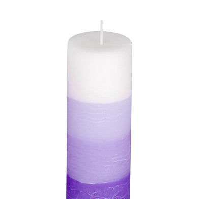 Set of 3 Fragrance Pillar Candles Shade Finish (Purple - Lavender)