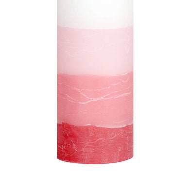 Set of 3 Fragrance Pillar Candles Shade Finish (RED - Rose)