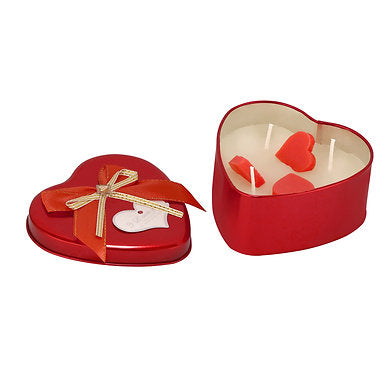 Luxury Heart Shaped Box Premium Soy Wax Scented Candle White Rose Oudh