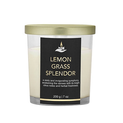 Premium Votive Jar Scented Soy Wax Candle (Lemon Grass Splendor)