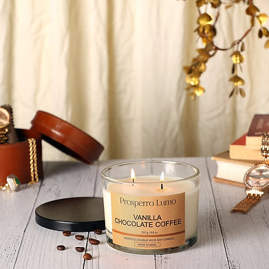Premium Scented Soy Wax Dual Wick Votive Jar Candle (VANILLA CHOCOLATE)
