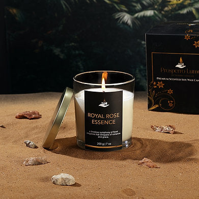 Premium Votive Jar Scented Soy Wax Candle (Royal Rose Essence)