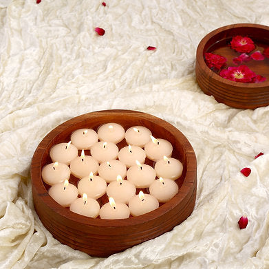 Floating Nuggets Small Candles || Pack of 20 || Decorative Candles (Beige)