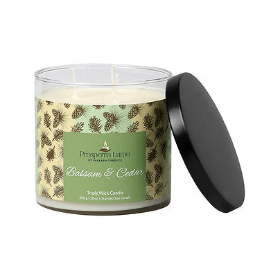 Scented Soy Wax Triple Wick Votive Jar Candle (BLASAM & CEDAR)