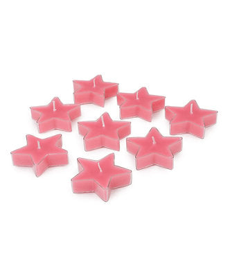 Star Shaped T Light Set of 8,| Scented (Pink - Rose)