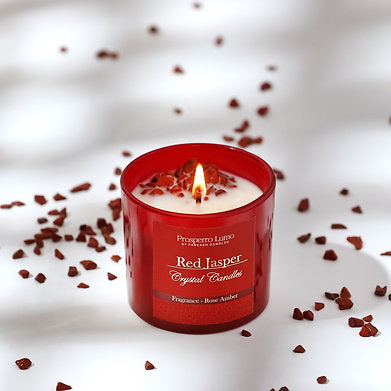 Premium Crystal Glass Soy Wax Candle Home Décor Amber Lavender (Rose Amber)