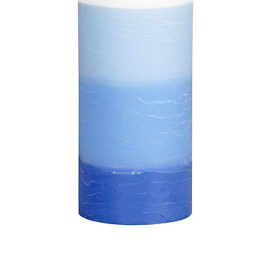 Set of 3 Fragrance Pillar Candles Shade Finish (Blue - Ocean Blue)