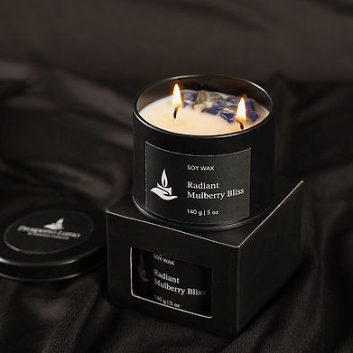 Scented Soy Wax Crystal Jar Candle 140 gm 25-30 Hrs (Radiant Mulberry Bliss)