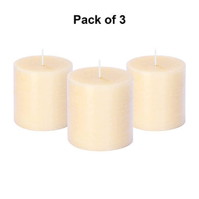 Set of 3 Scented Pillar Candles , (Oud Wood)