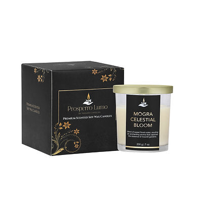 Premium Votive Jar Scented Soy Wax Candle (MOGRA Celestial Bloom)