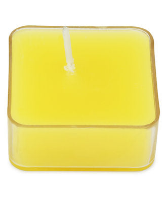 Scented Square Shaped Tealights Pack of 9 (Lemon Grass - Yellow)