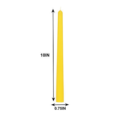 Parkash Candles Unscented Dripless Taper Candles Set of 4 Paraffin Wax (Yellow)