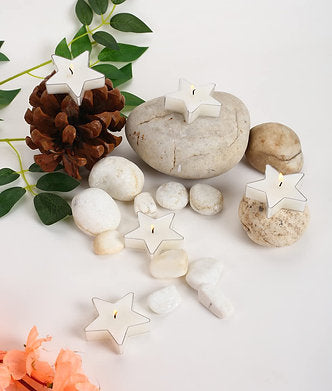 Star Shaped T Light Set of 8,| Scented (White - Jasmine)