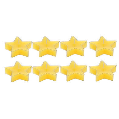 Star Shaped T Light Set of 8,| Scented (Yellow - Lemon)