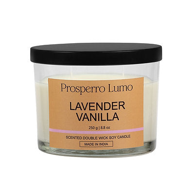 Premium Scented Soy Wax Dual Wick Votive Jar Candle (LAVENDER VANILLA)