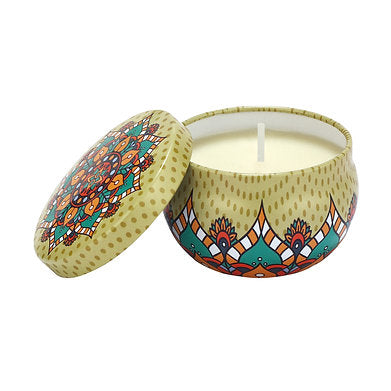 Floral Tin Soy Wax Premium Scented Candle Set of 4 Home Décor (Multicoolor)