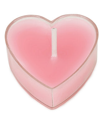 Scented Heart Shaped Tea Lights for Home Decor | Set of 10 (Pink - Rose)
