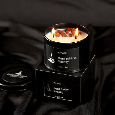 Scented Soy Wax Crystal Jar Candle 140 gm 25-30 Hrs (Regal BAKHOOR SERNITY)